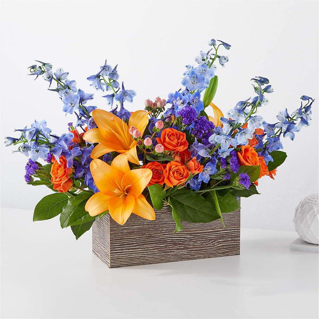 Radiant Citrus Box Bouquet – Petal Pockets, Fontana CA
