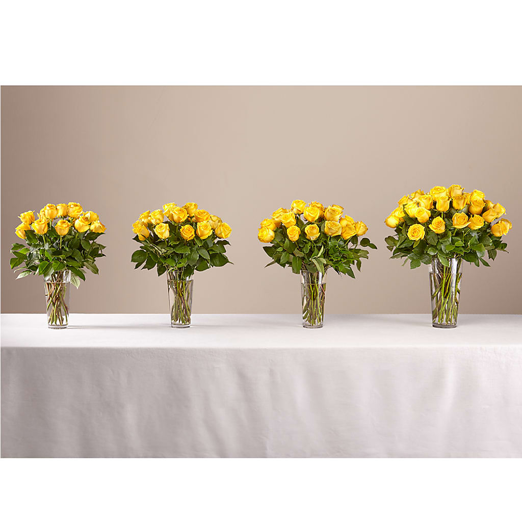 Long Stem Yellow Rose Bouquet – Petal Pockets, Fontana CA