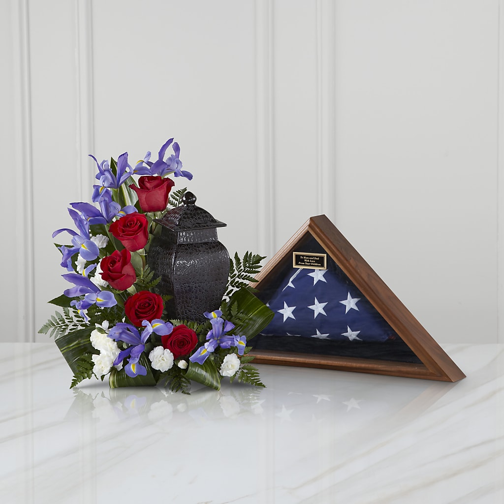 Patriotic Tribute Arrangement – Petal Pockets, Fontana CA