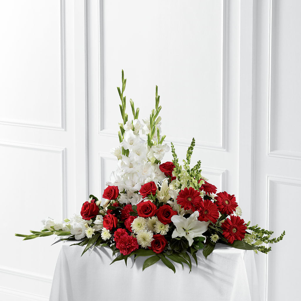 Crimson & White Arrangement – Petal Pockets, Fontana CA