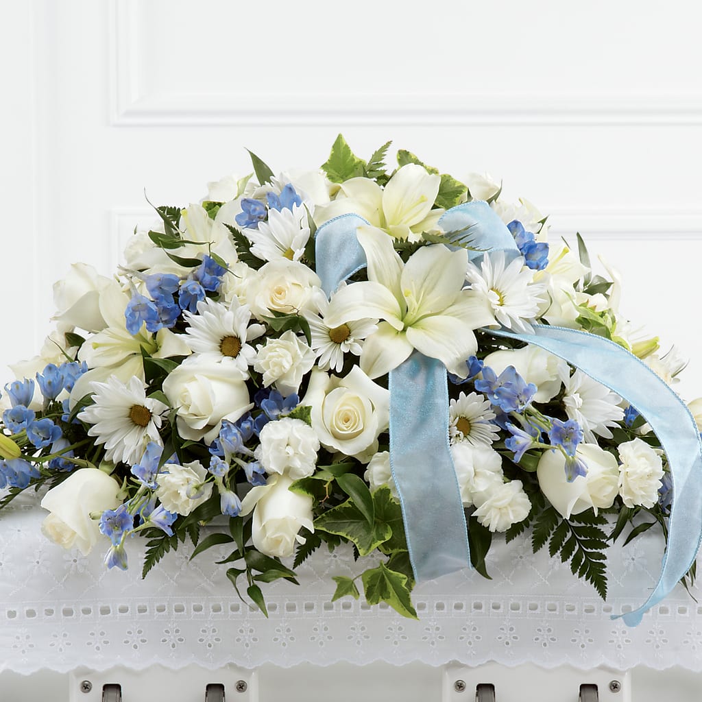 Tender Treasure Casket Spray – Petal Pockets, Fontana CA