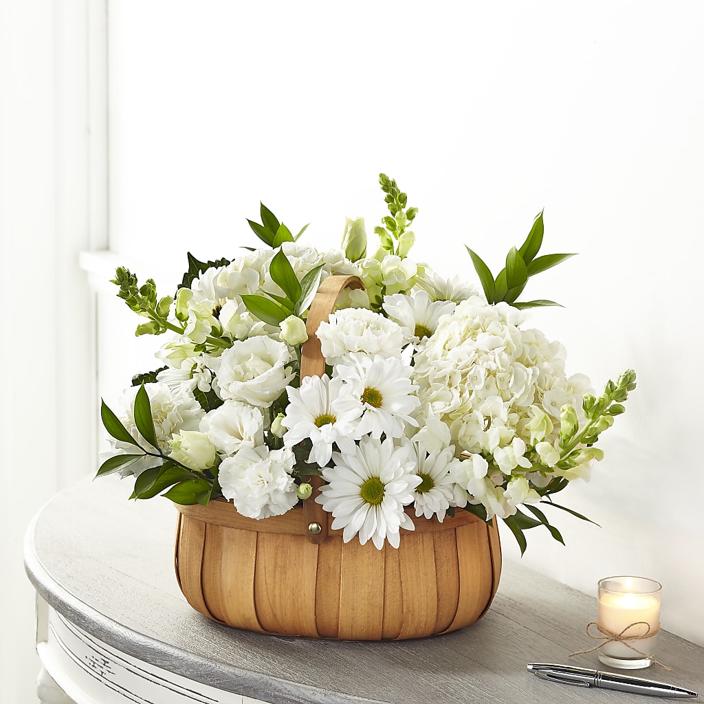Pure Ivory Basket – Petal Pockets, Fontana CA
