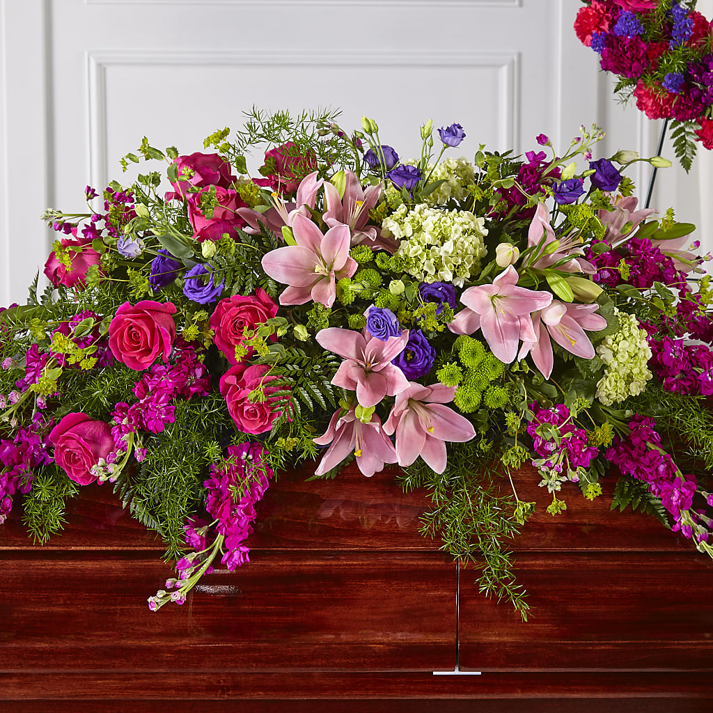 Radiant Tribute Casket Spray – Petal Pockets, Fontana CA