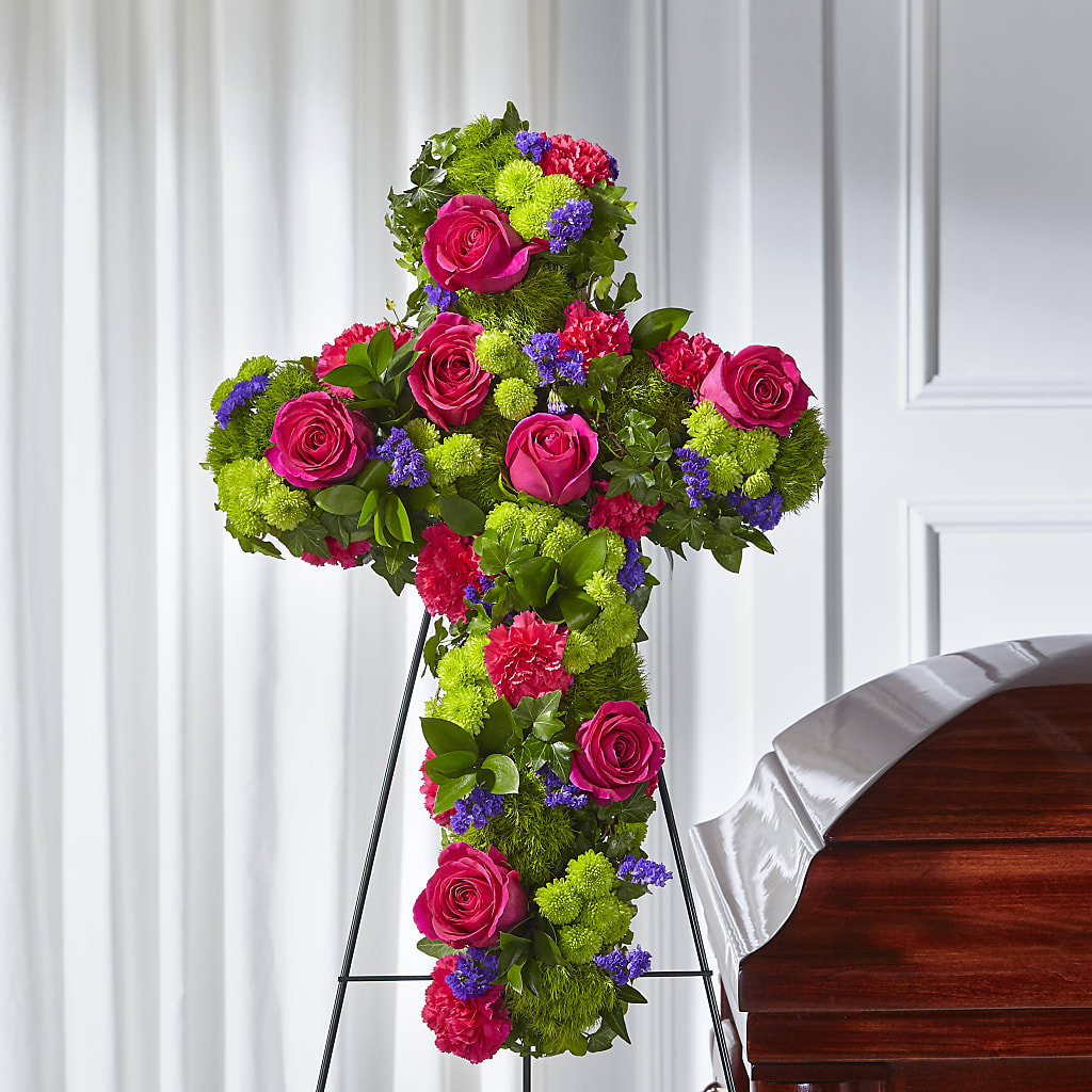 Tribute Rose Floral Cross – Petal Pockets, Fontana CA