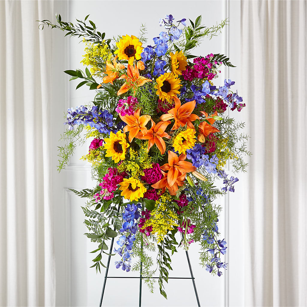 Sunlit Memories Standing Spray (Standard) – Petal Pockets, Fontana CA