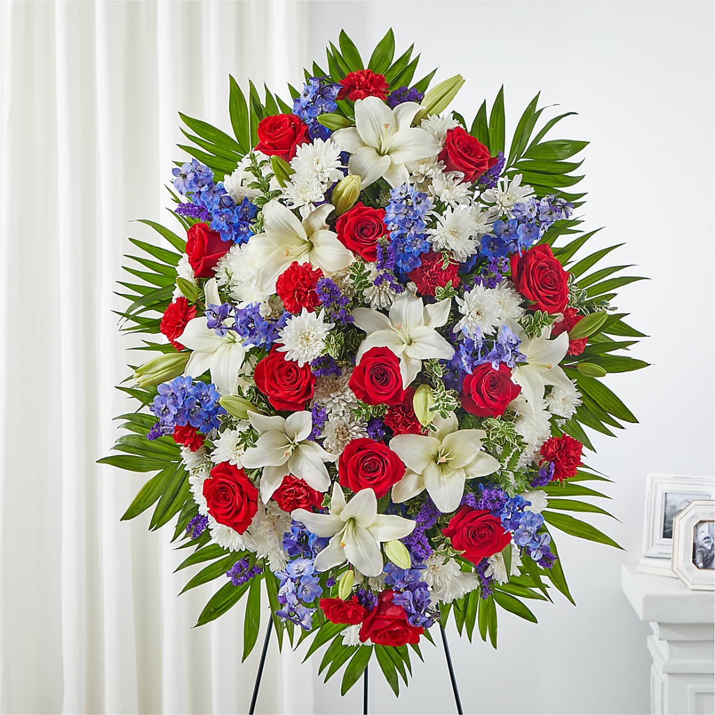 Cherished Service Standing Spray – Petal Pockets, Fontana CA
