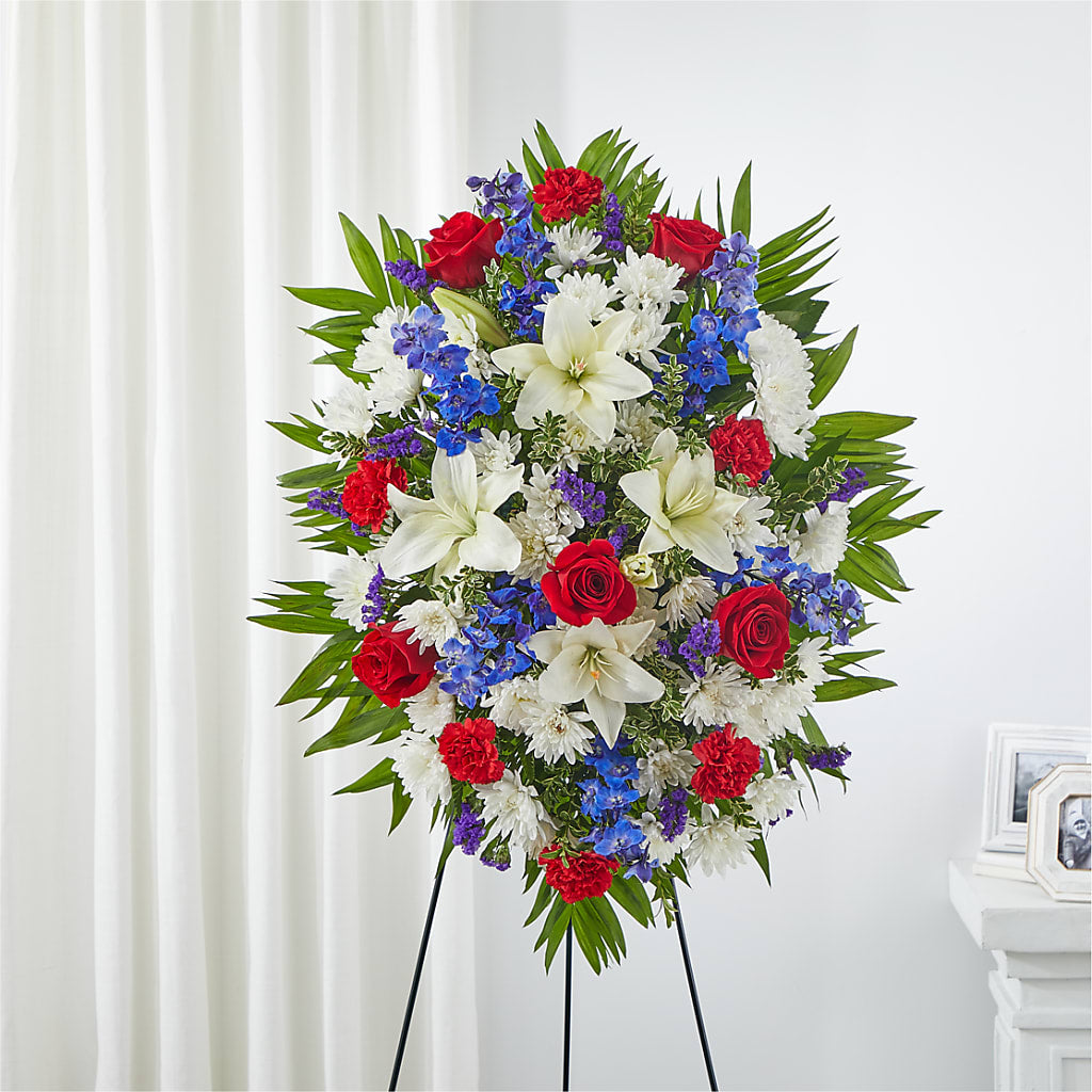 Cherished Service Standing Spray – Petal Pockets, Fontana CA