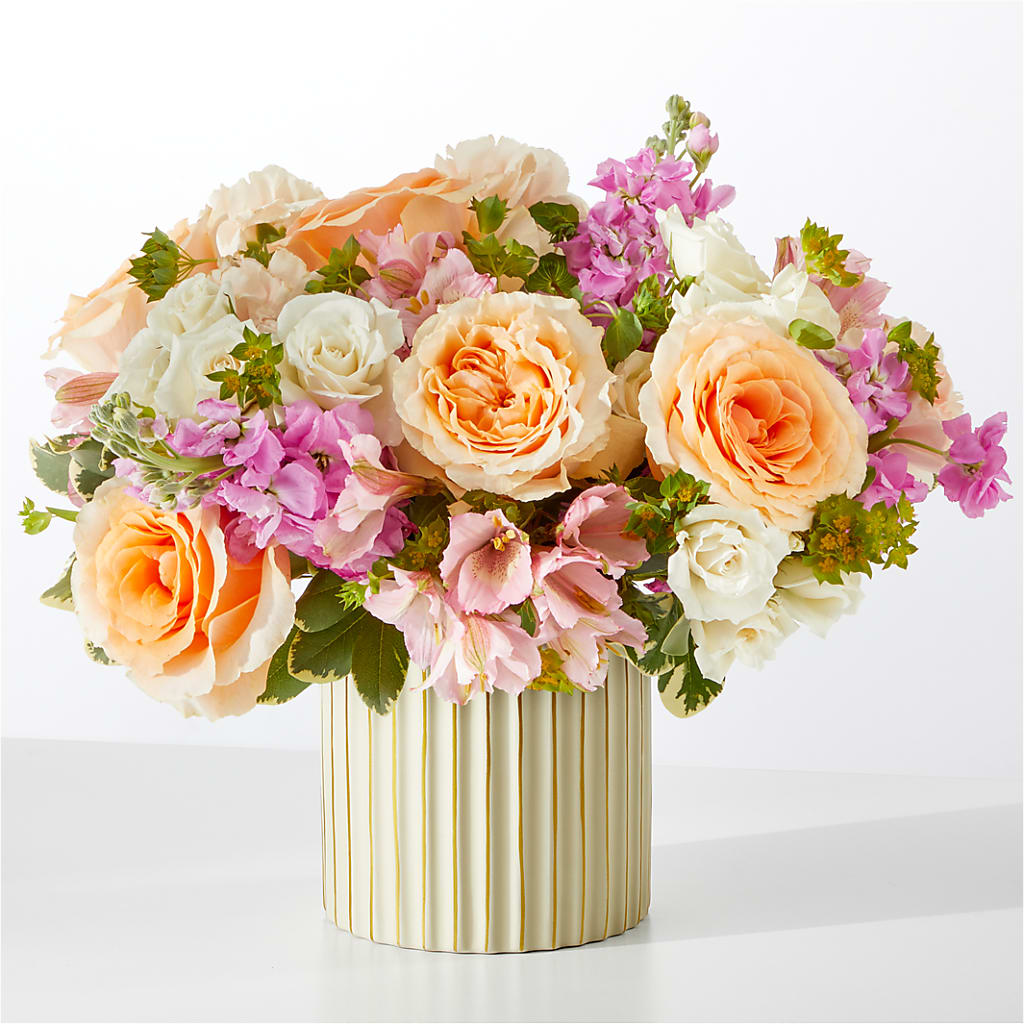 Paradise Bouquet with Ivory Vase – Petal Pockets, Fontana CA