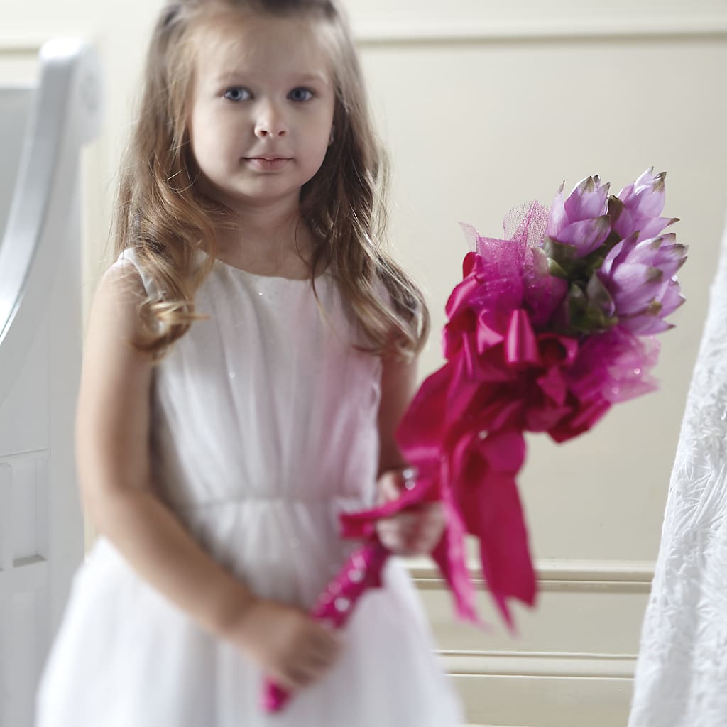 Sparkle Pink Flower Girl Bouquet – Petal Pockets, Fontana CA