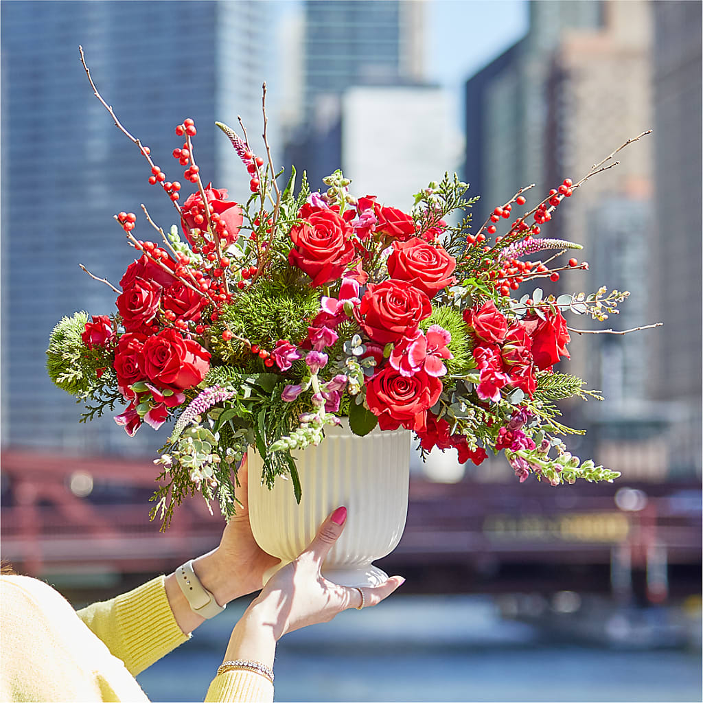 Big Red Bow Bouquet –  Petal Pockets, Fontana CA