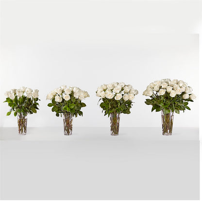 Long Stem White Rose Bouquet –  Petal Pockets, Fontana CA