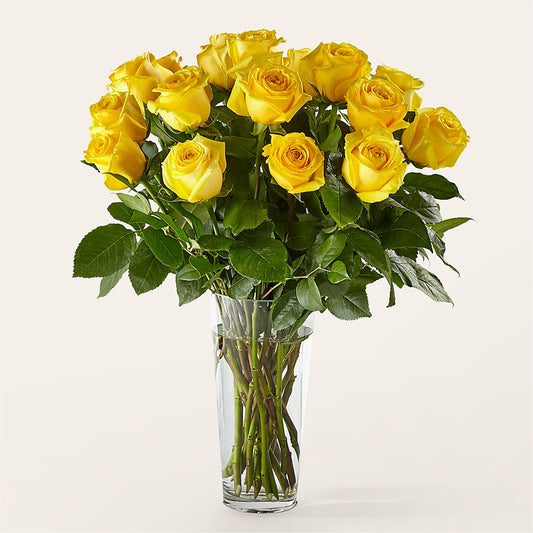 Long Stem Yellow Rose Bouquet –  Petal Pockets, Fontana CA