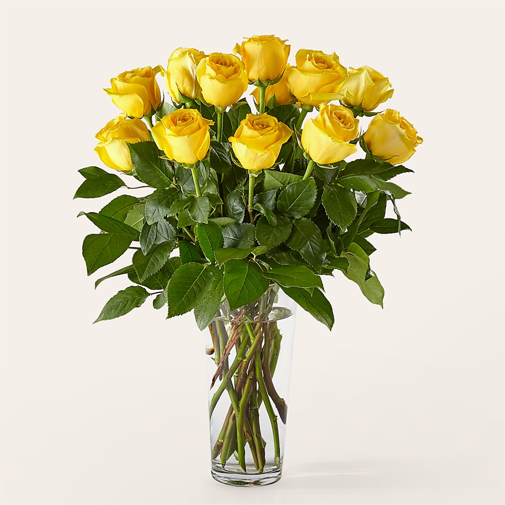 Long Stem Yellow Rose Bouquet –  Petal Pockets, Fontana CA