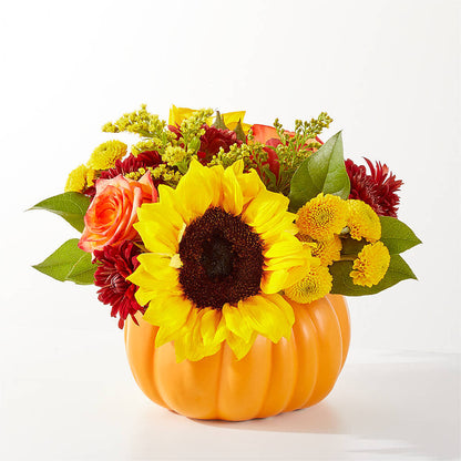 Golden Gourd Pumpkin Bouquet –  Petal Pockets, Fontana CA