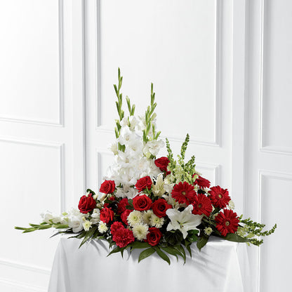 Crimson & White Arrangement –  Petal Pockets, Fontana CA