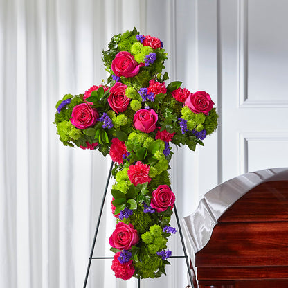 Tribute Rose Floral Cross –  Petal Pockets, Fontana CA