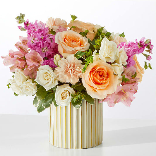 Paradise Bouquet with Ivory Vase –  Petal Pockets, Fontana CA