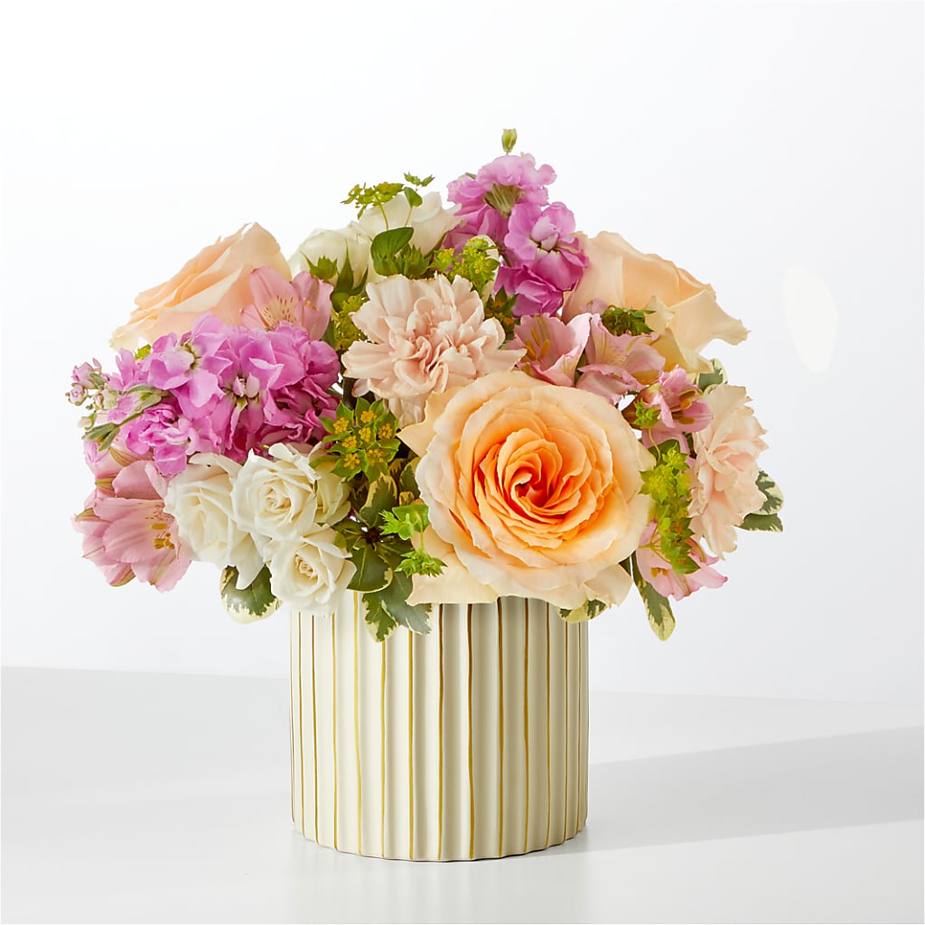 Paradise Bouquet with Ivory Vase –  Petal Pockets, Fontana CA