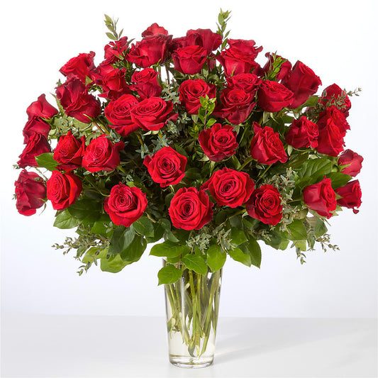 Forever Yours Fifty Stem Red Rose Bouquet –  Petal Pockets, Fontana CA