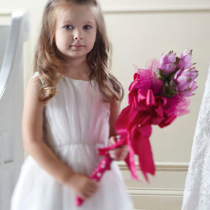 Sparkle Pink Flower Girl Bouquet –  Petal Pockets, Fontana CA