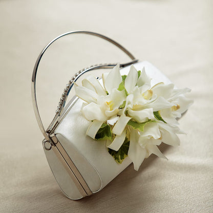 White Purse Decor –  Petal Pockets, Fontana CA